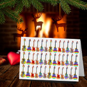 Santa gitaren Kleurrijke Leuk Feestelijk Patroon