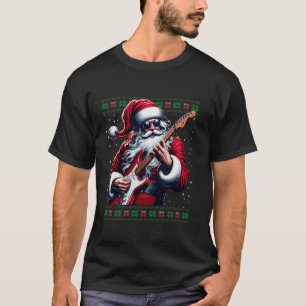 Santa gitarist Ugly Christmas Swe T-shirt