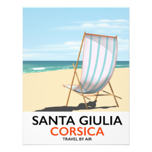Santa Giulia Corsica "reizen per vliegtuig" strand Foto Afdruk