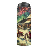 Santa Glides Through Holiday Skies Thermosbeker (Voorkant)