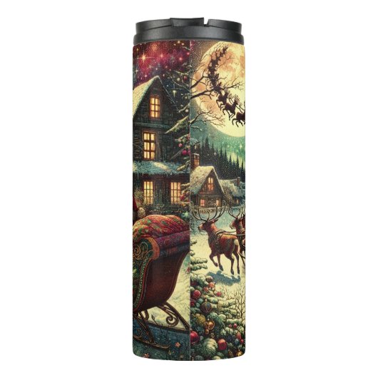 Santa Glides Through Holiday Skies Thermosbeker (Achterkant)