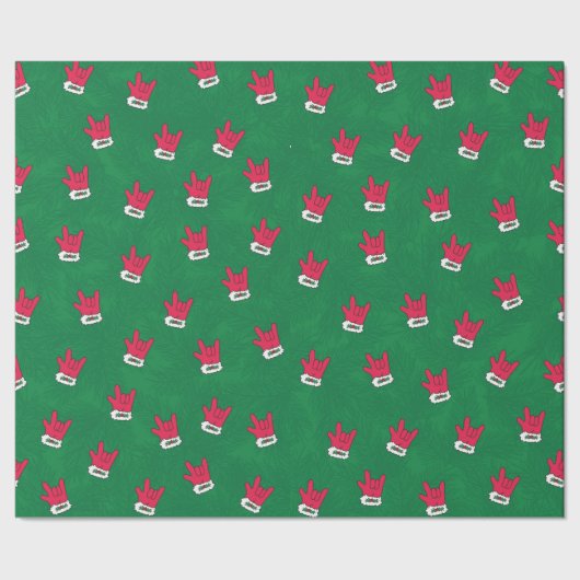 Santa Glove ASL Ik hou van je cadeaupapier (Zoom)
