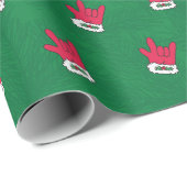 Santa Glove ASL Ik hou van je cadeaupapier (Rol Hoek)