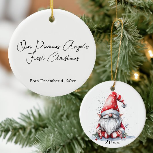 Santa Gnome Baby's eerste kerstdag Keramisch Ornament