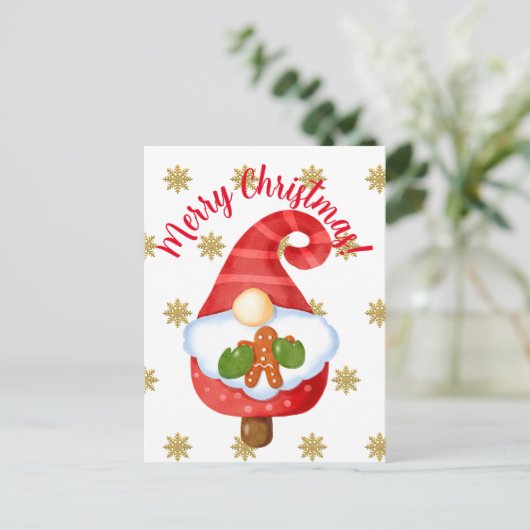 Santa Gnome Briefkaart (Staand voorkant)