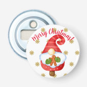 Santa Gnome Button Flesopener (Voorkant)