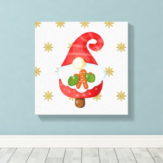 Santa Gnome Canvas Afdruk (Insitu (Houten vloer))
