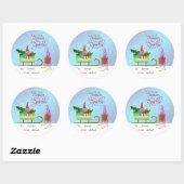 Santa Gnome en Skiing Gnome - Sason to Sparkle Ronde Sticker (Vel)