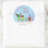 Santa Gnome en Skiing Gnome - Sason to Sparkle Ronde Sticker (Tas)