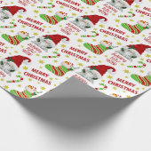 Santa Gnome en Stocking Merry Kerstmis Cadeaupapier (Hoek)