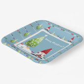 Santa Gnome For Christmas Paper Plate Papieren Bordje (Gebogen)