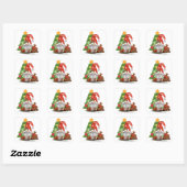 Santa Gnome - Grappig kerstkoepelvormig design Mag Vierkante Sticker (Vel)