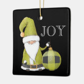 Santa Gnome Green Ornament Editable Kerstmis (Links)