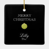 Santa Gnome Green Ornament Editable Kerstmis (Achterkant)