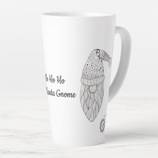 Santa Gnome Holiday Mug Latte Mok (Rechterhoek)