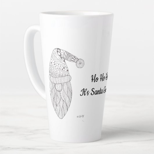 Santa Gnome Holiday Mug Latte Mok (Linkerhoek)