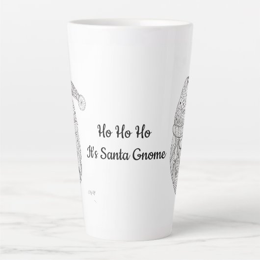 Santa Gnome Holiday Mug Latte Mok (Voorkant)