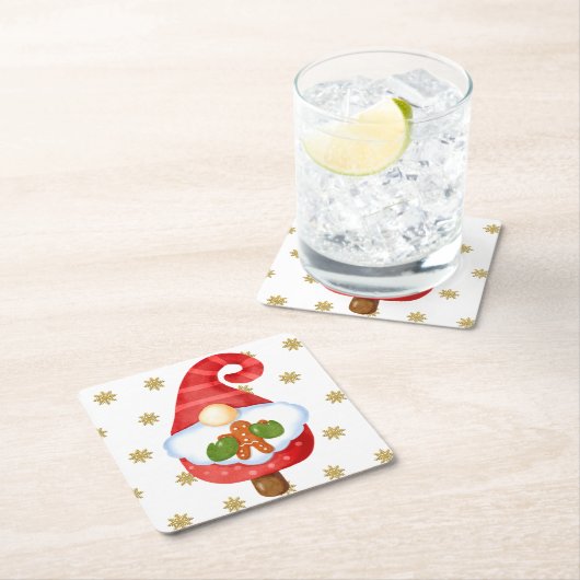 Santa Gnome Kartonnen Onderzetters (Insitu)