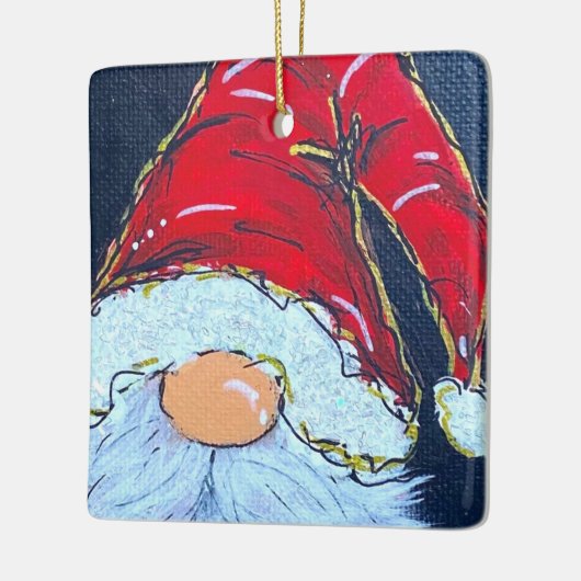 Santa Gnome Keramisch Ornament (Links)