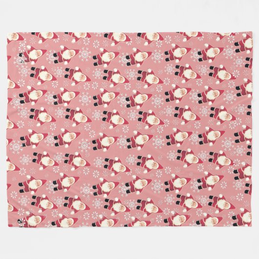 Santa  Gnome Kerst Fleece Deken (Voorkant (Horizontaal))