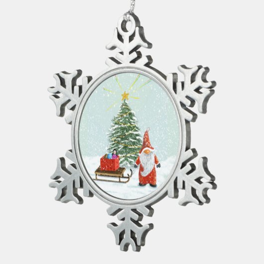 Santa Gnome Kerst Ornament (Rechts)