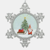 Santa Gnome Kerst Ornament (Voorkant)