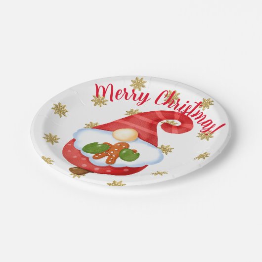 Santa Gnome Papieren Bordje (Gekanteld)