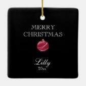 Santa Gnome Red Ornament Editable Kerstmis (Achterkant)