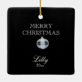 Santa Gnome Red Ornament Editable Kerstmis (Achterkant)