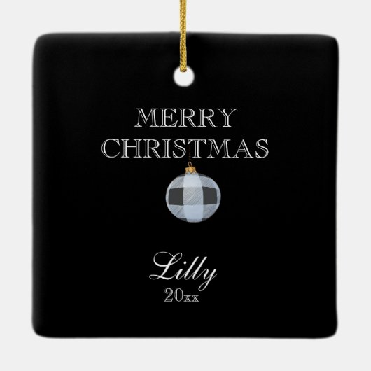 Santa Gnome Red Ornament Editable Kerstmis (Achterkant)