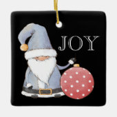 Santa Gnome Red Ornament Editable Kerstmis (Voorkant)