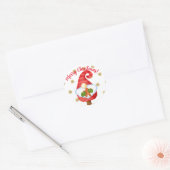 Santa Gnome Ronde Sticker (Envelop)