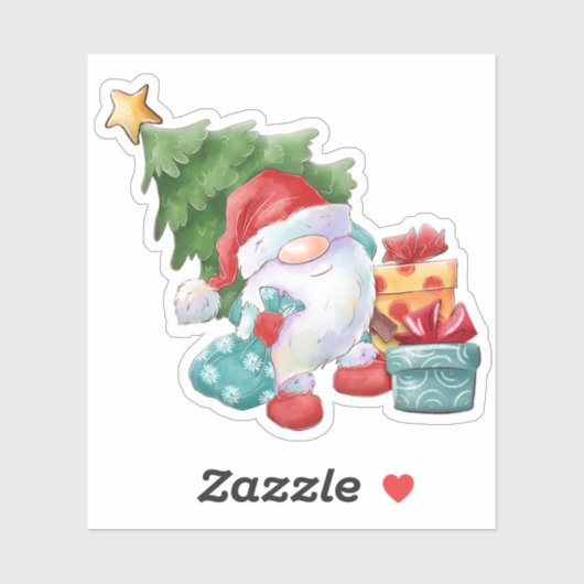 Santa Gnome Sticker (Vel)
