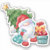 Santa Gnome Sticker (Voorkant)