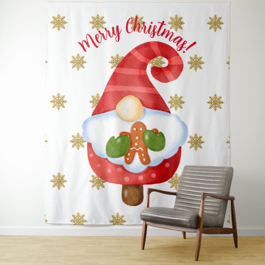 Santa Gnome Wandkleed (In situ)