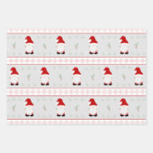 Santa Gnome Wrapping Paper-vellen, set van 3 Inpakpapier Vel (Voorkant 2)