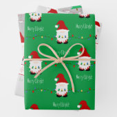 Santa Gnome Wrapping Paper-vellen, set van 3 Inpakpapier Vel (In situ)