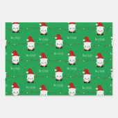 Santa Gnome Wrapping Paper-vellen, set van 3 Inpakpapier Vel (Voorkant)