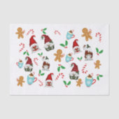 Santa Gnomes Candy Cane Holly Christmas Tissuepapier (Voorkant)