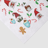 Santa Gnomes Candy Cane Holly Christmas Tissuepapier (Detail)