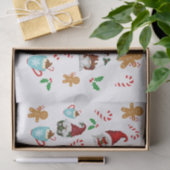Santa Gnomes Candy Cane Holly Christmas Tissuepapier (Geschenk)