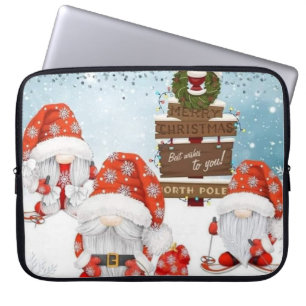 Santa Gnomes Merry Christmas Laptop Bag Sleeve