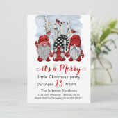 Santa Gnomes Merry Christmas Little Party Kaart (Staand voorkant)