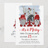 Santa Gnomes Merry Christmas Little Party Kaart (Voorkant / Achterkant)