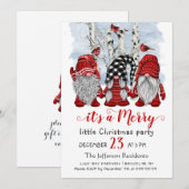 Santa Gnomes Merry Christmas Little Party Kaart (Voorkant / Achterkant)