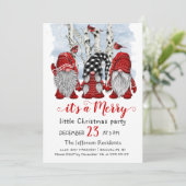 Santa Gnomes Merry Christmas Little Party Kaart (Staand voorkant)