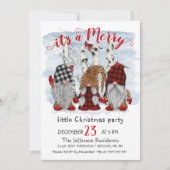 Santa Gnomes Merry Christmas Little Party Kaart (Voorkant)