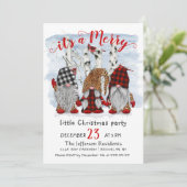 Santa Gnomes Merry Christmas Little Party Kaart (Staand voorkant)