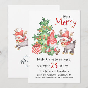 Santa Gnomes Merry Christmas Little Party Kaart
