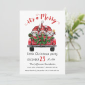 Santa Gnomes Merry Christmas Little Party Kaart (Staand voorkant)